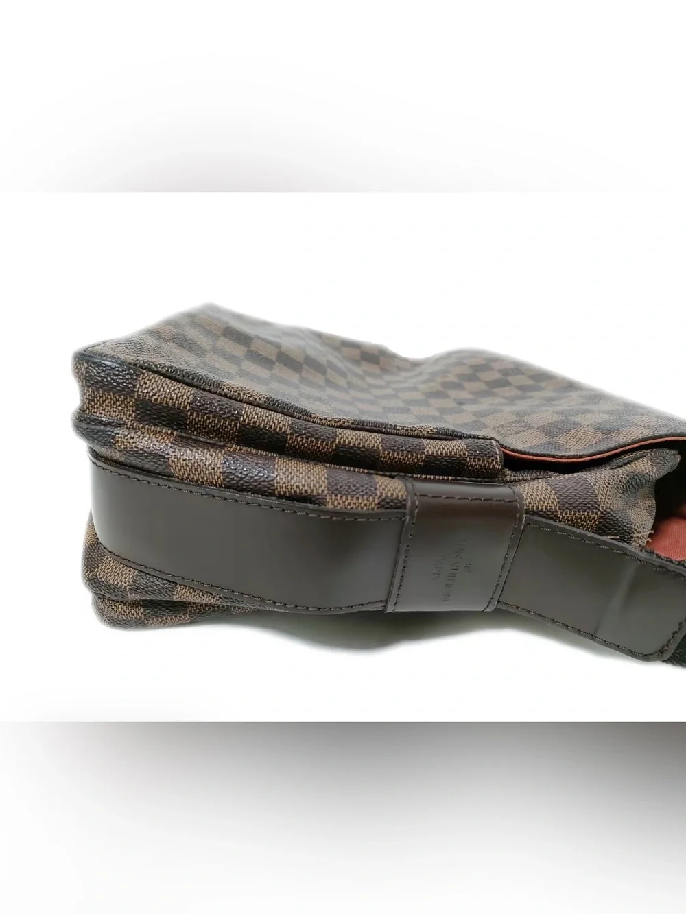 Louis Vuitton Brown Damier Ebene Messenger Bag with Black Strap
